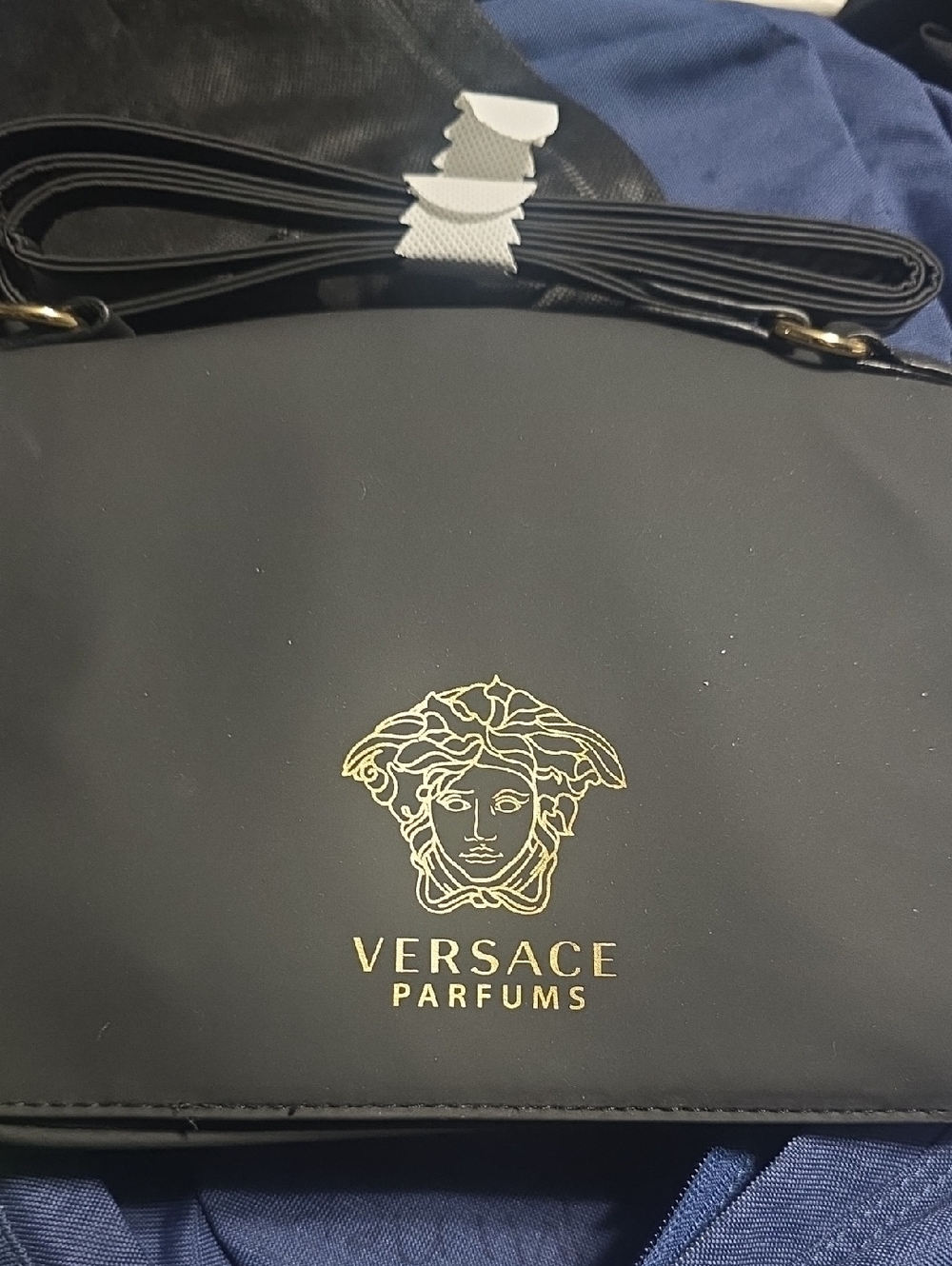 Black Leatherette Crossbody Bag